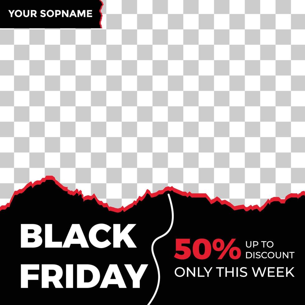 black friday sale social media post vector