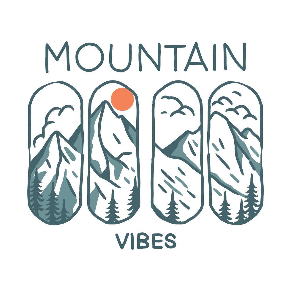 mountain vibes summer design vector