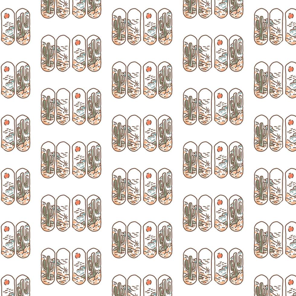 desert summer pattern design vector