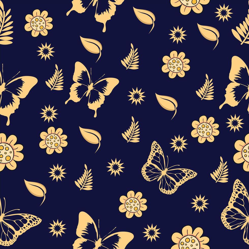 Seamless butterfly pattern vector