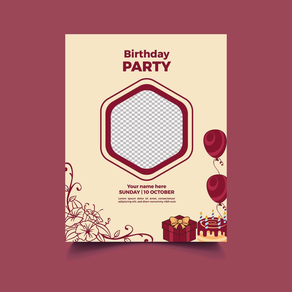 Birthday party flyer template vector