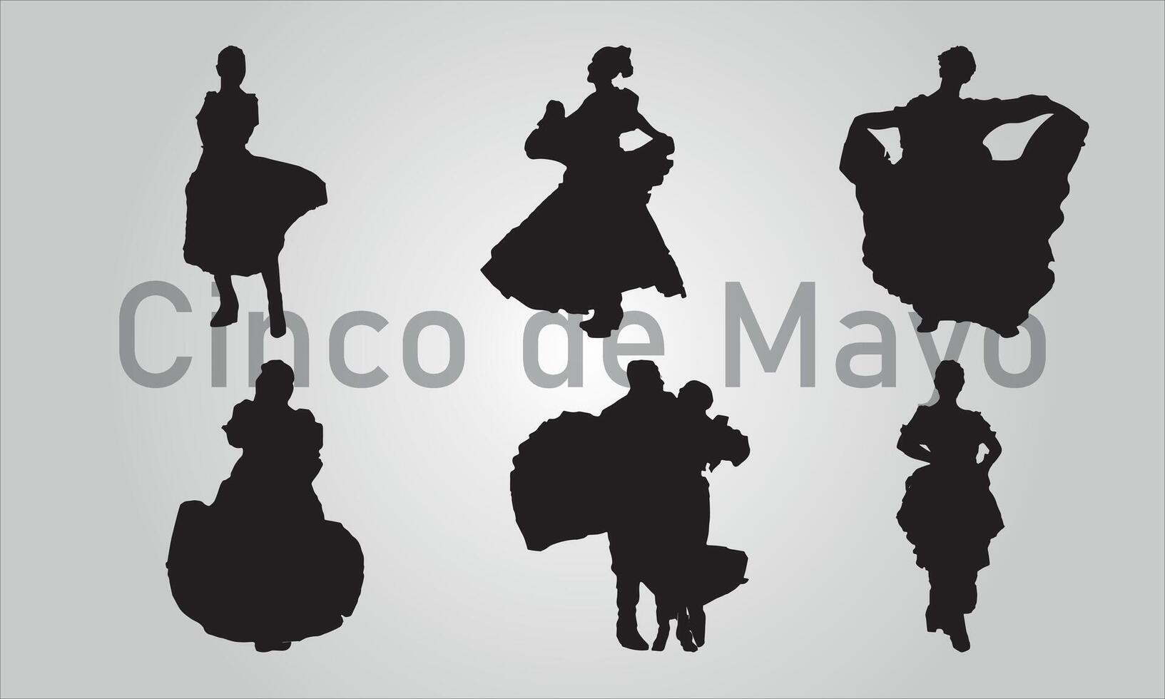 cinco Delaware mayonesa silueta mexicano diseño vector
