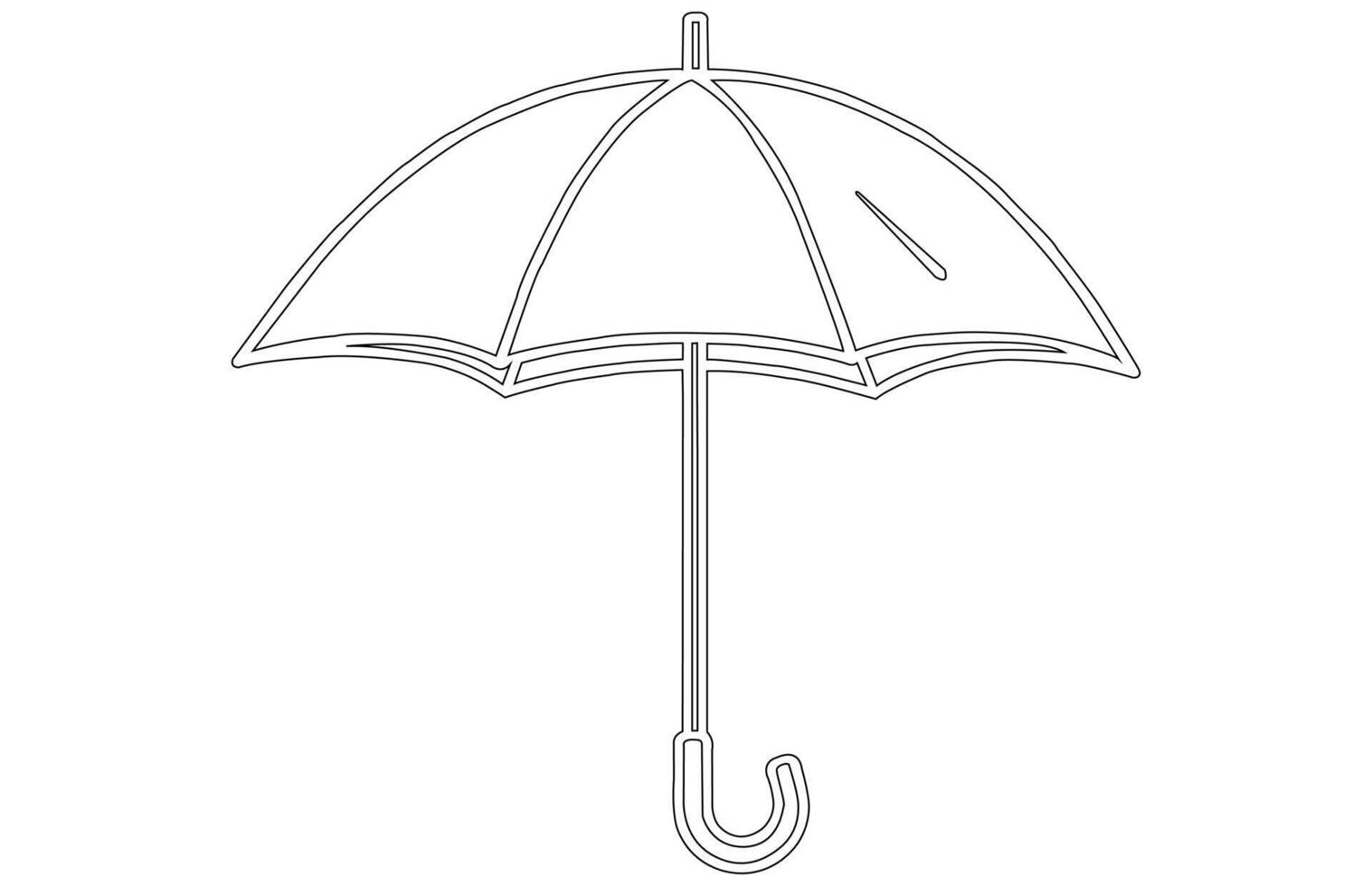 Umbrella Outline on White Background, Umbrella accessory water protection thin line illustration. vector