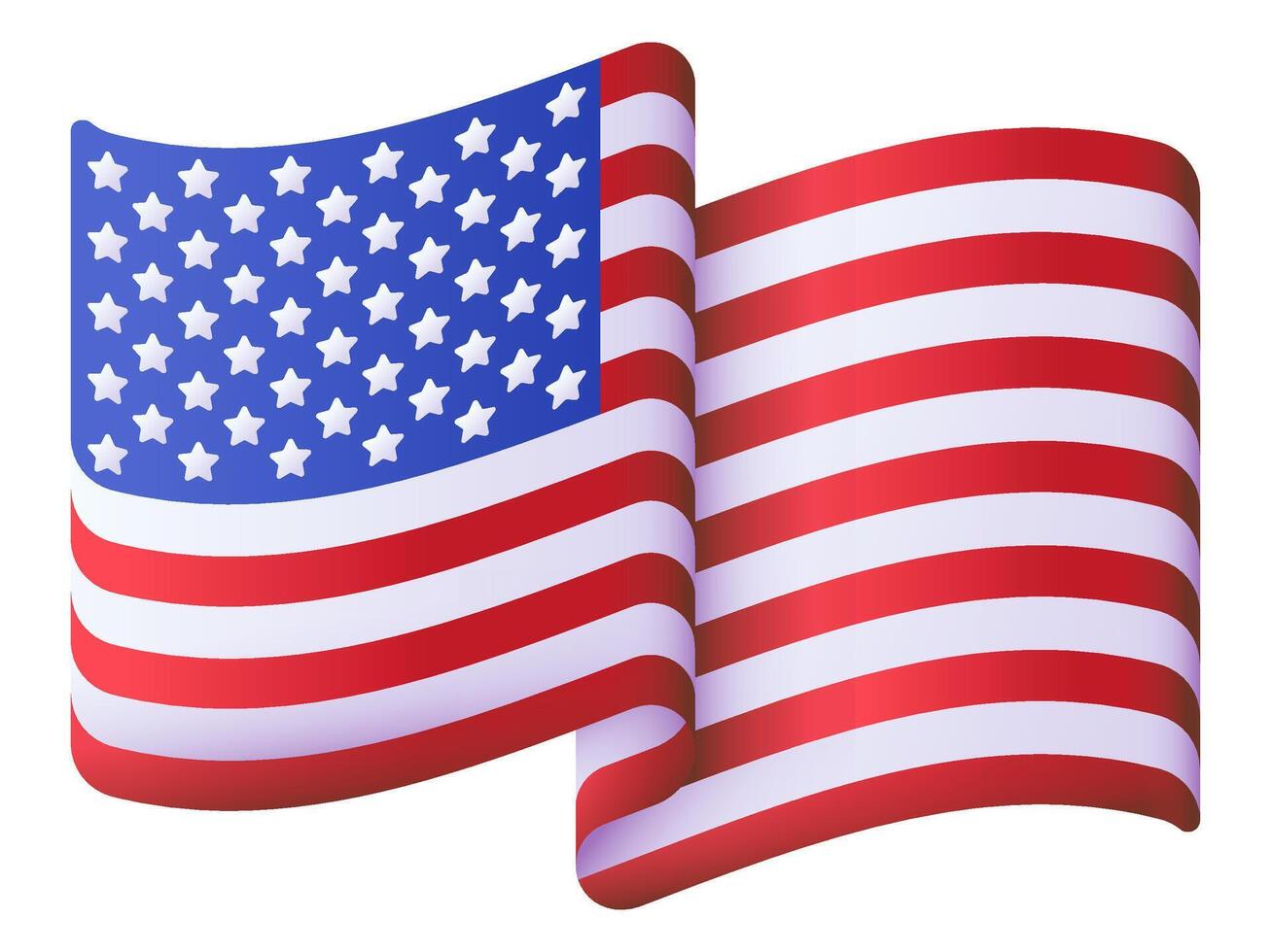 universal 3d waving flag in the wind national symbol for country and region in the worldwide vector