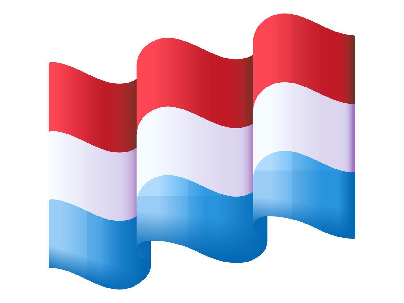 universal 3d waving flag in the wind national symbol for country and region in the worldwide vector