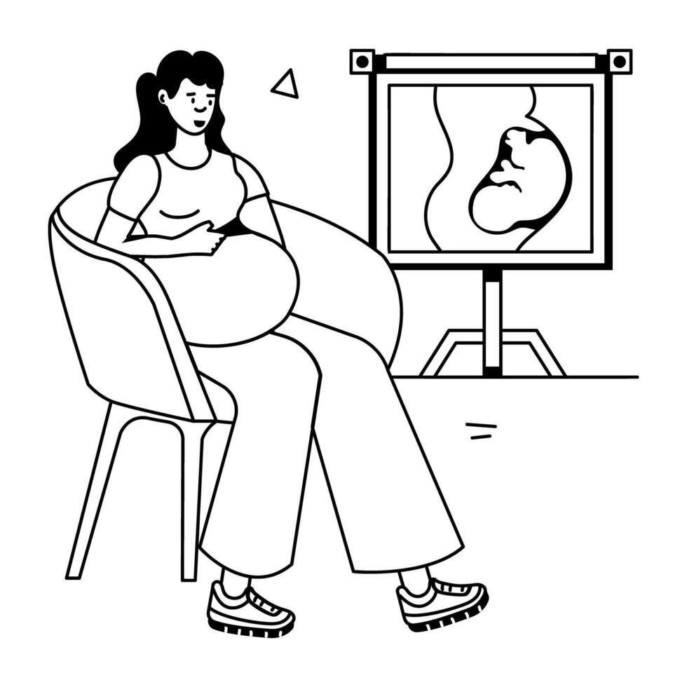Pregnant Women Flat Icons vector