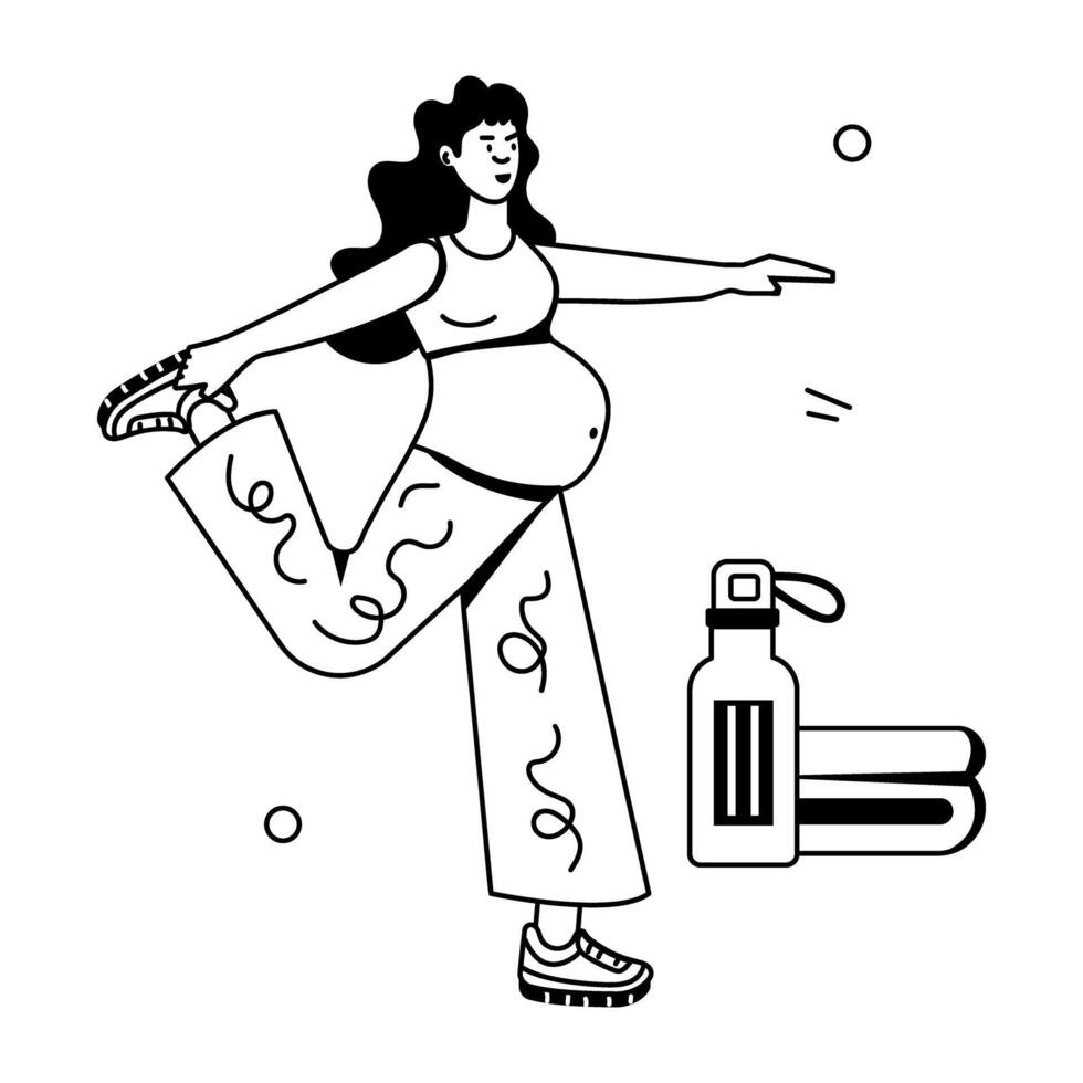 Pregnancy Activities Flat Icons vector