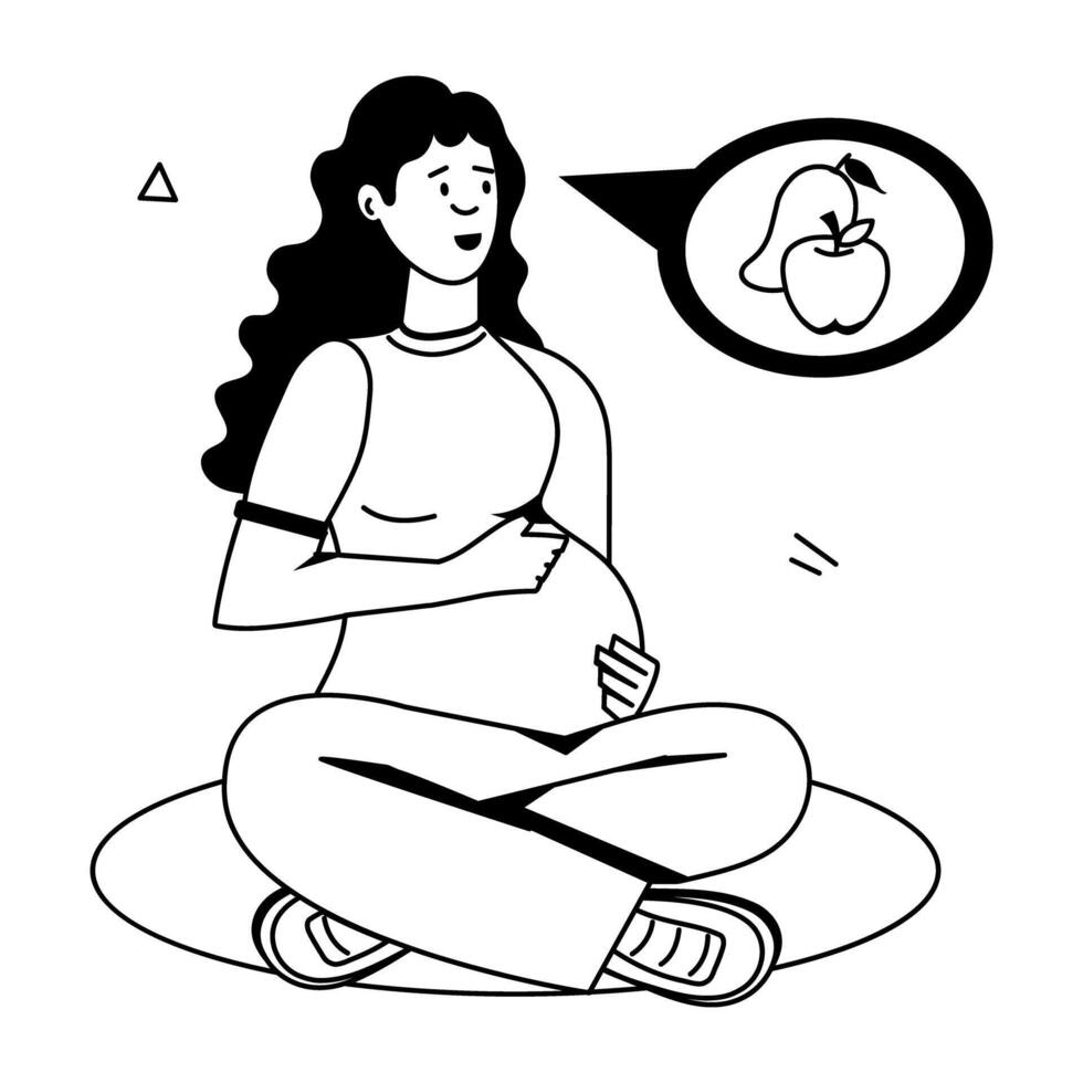 Pregnancy Activities Flat Icons vector