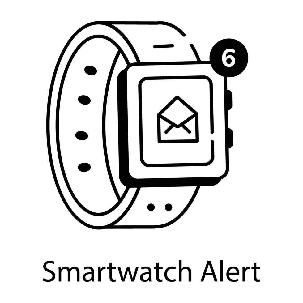 Smartwatch Features Linear Icons vector