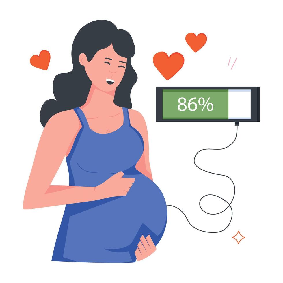 Pregnancy Routine Flat Icons vector