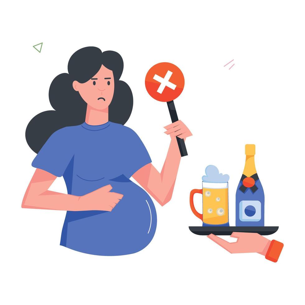 Pregnancy Routine Flat Icons vector