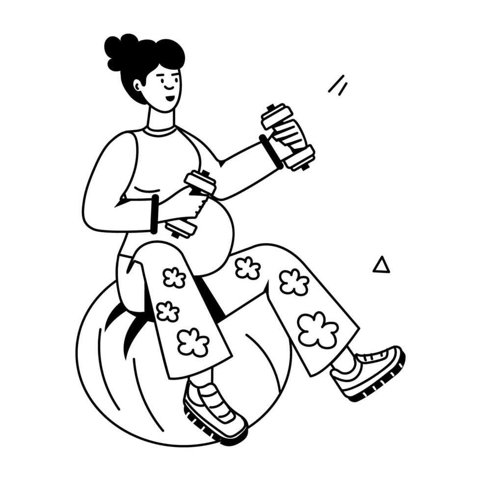Pregnancy Activities Flat Icons vector