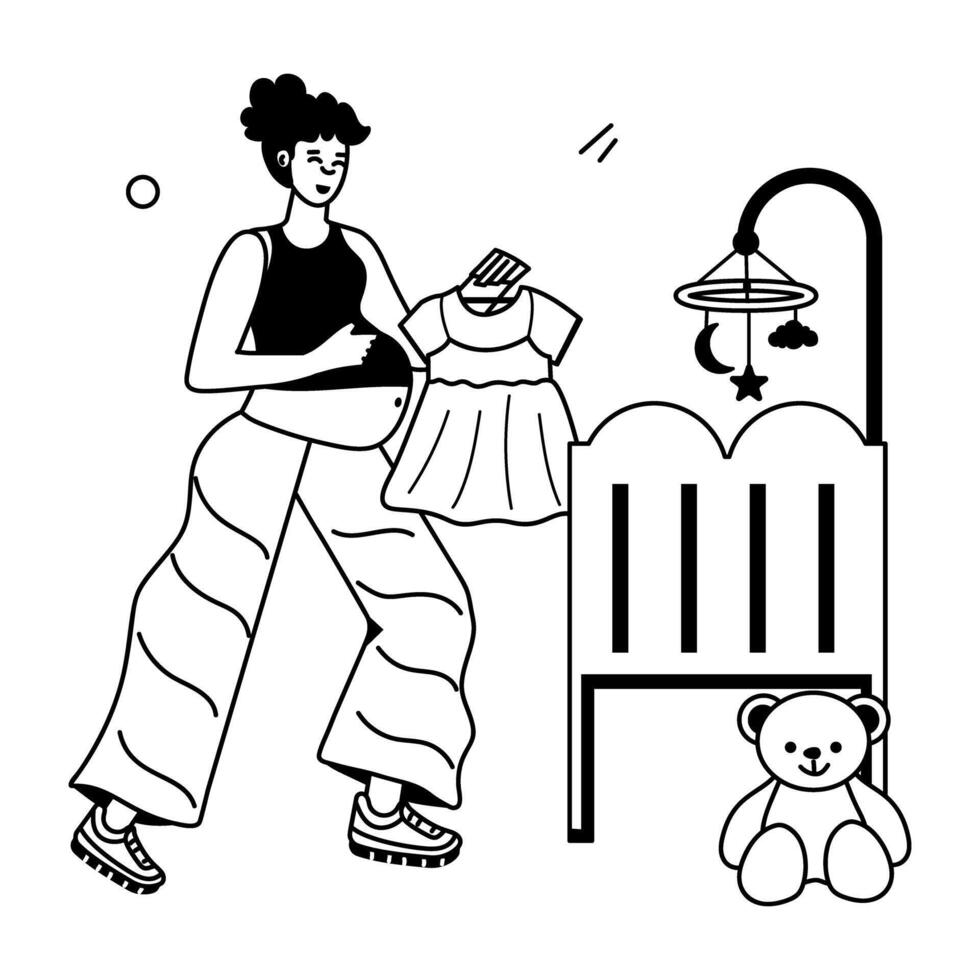 Prenatal Routine Flat Icons vector