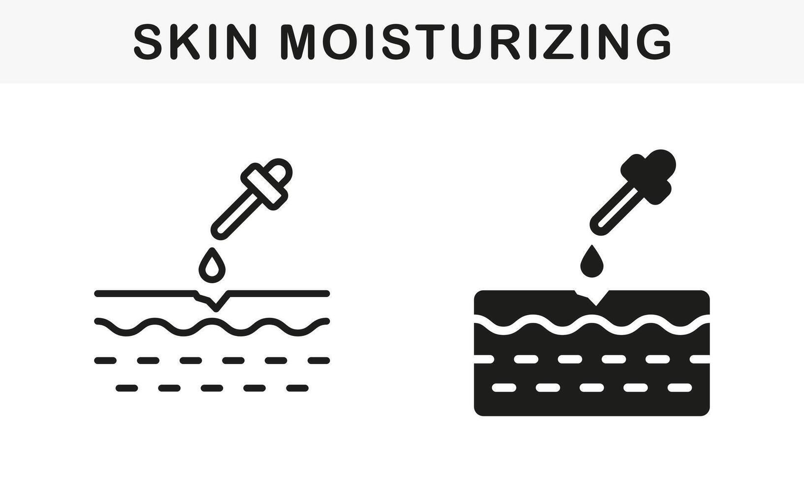 suero gota, líquido en capas piel estructura símbolo recopilación. piel hidratante con esencia petróleo línea y silueta icono colocar. spa aromaterapia tratamiento pictograma. aislado ilustración. vector