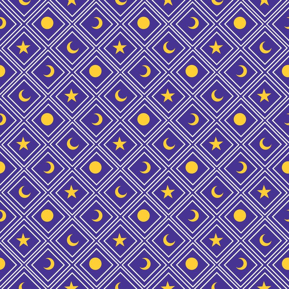Moon and stars pattern seamless vector