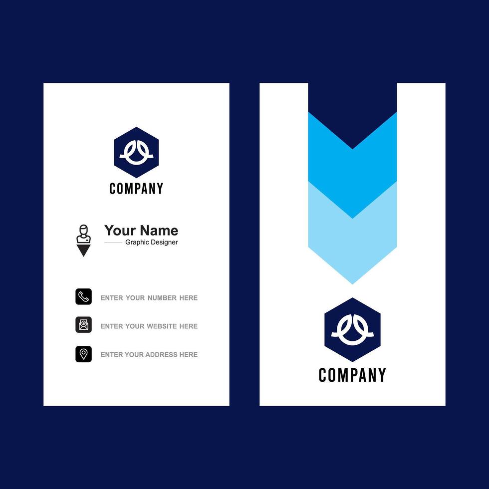 Modern presentation card with company logo business card template Blue Cyan vector