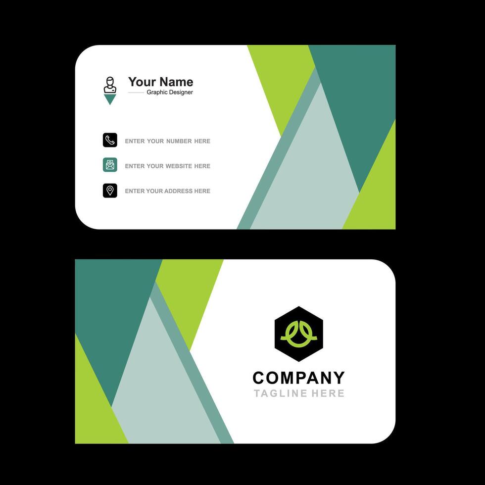 Modern professional business card design Green Color vector
