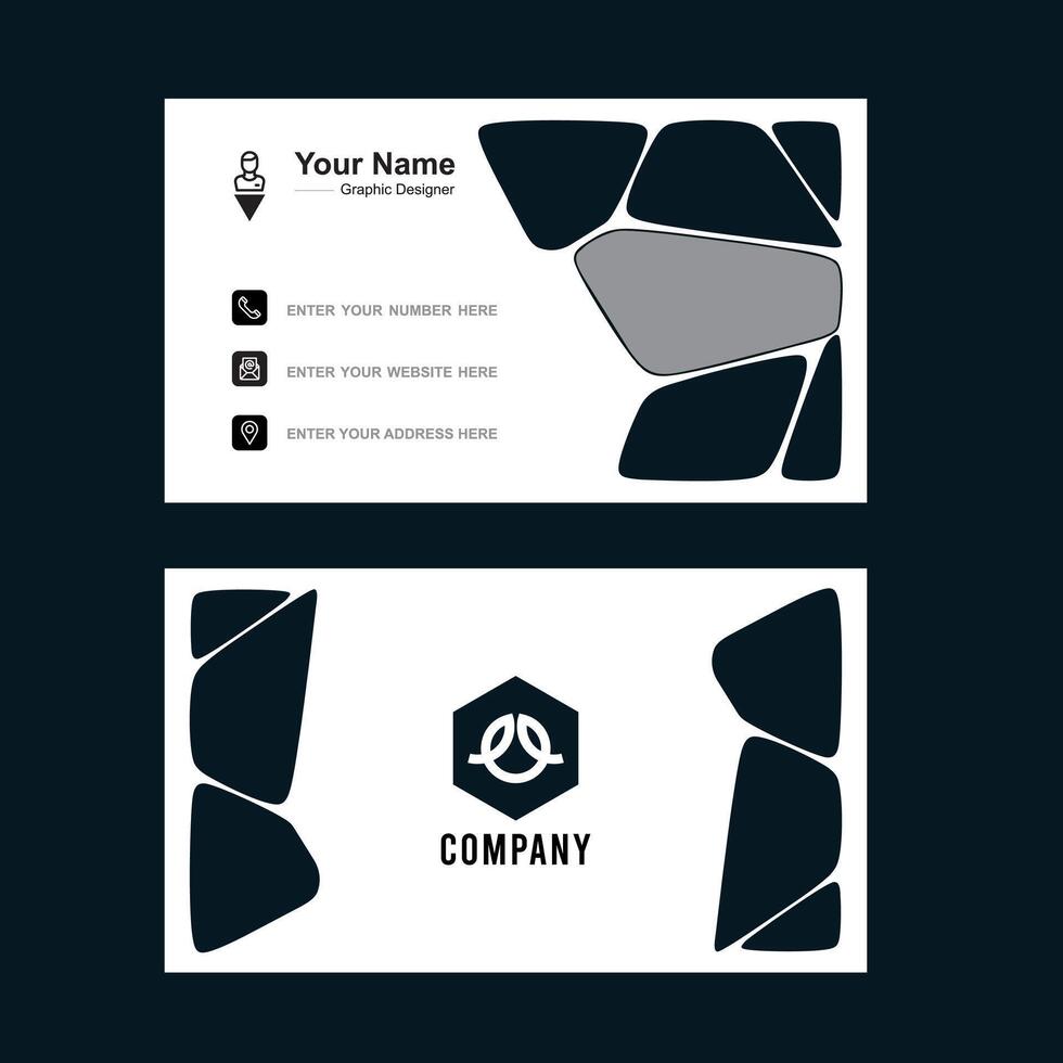 Modern professional business card design gray and Black vector