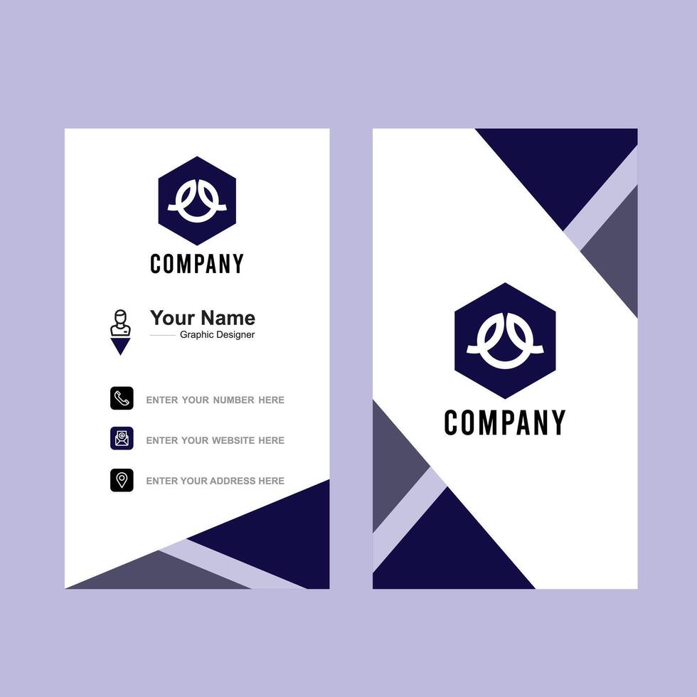 Modern professional business card design Purple vector