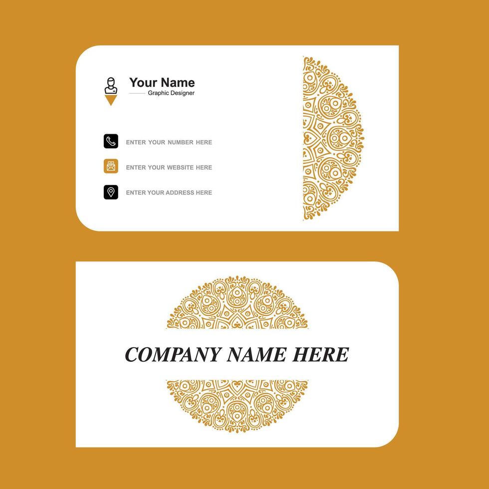 Luxury and elegant golden business card Design with trendy pattern minimalist print template vector