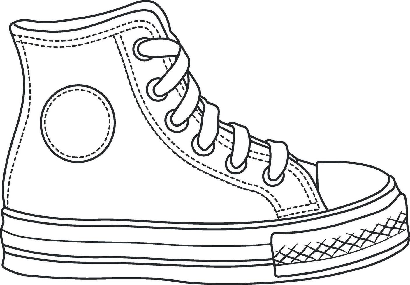 black outline of a sneaker without background vector