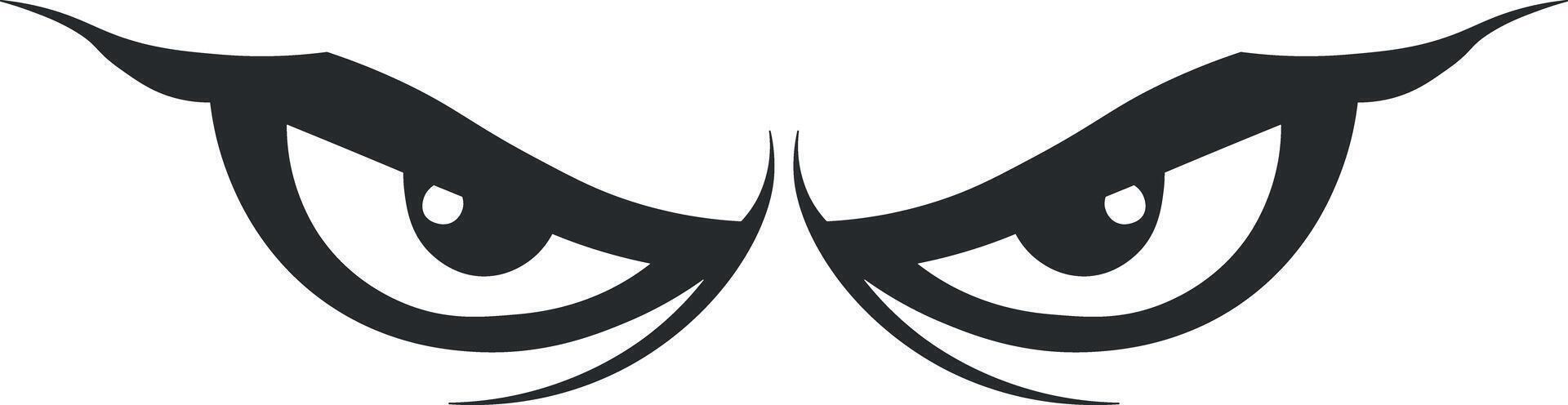 black silhouette of an evil look without background vector