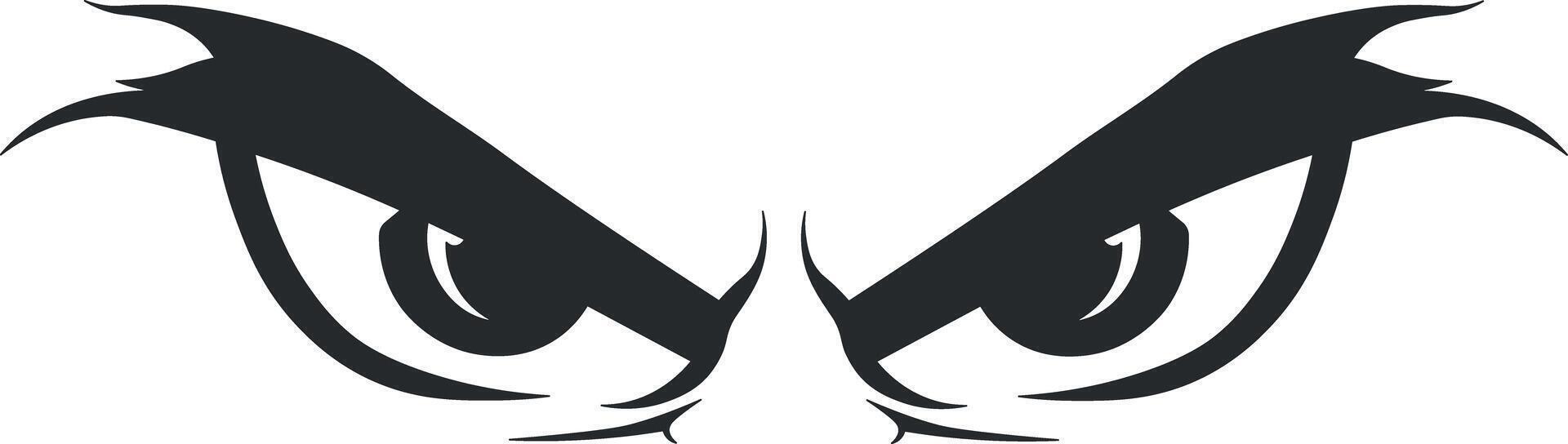 black silhouette of an evil look without background vector