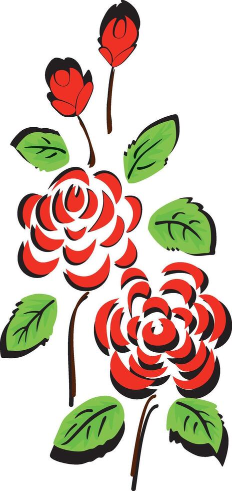 a drawing of a red flower vector