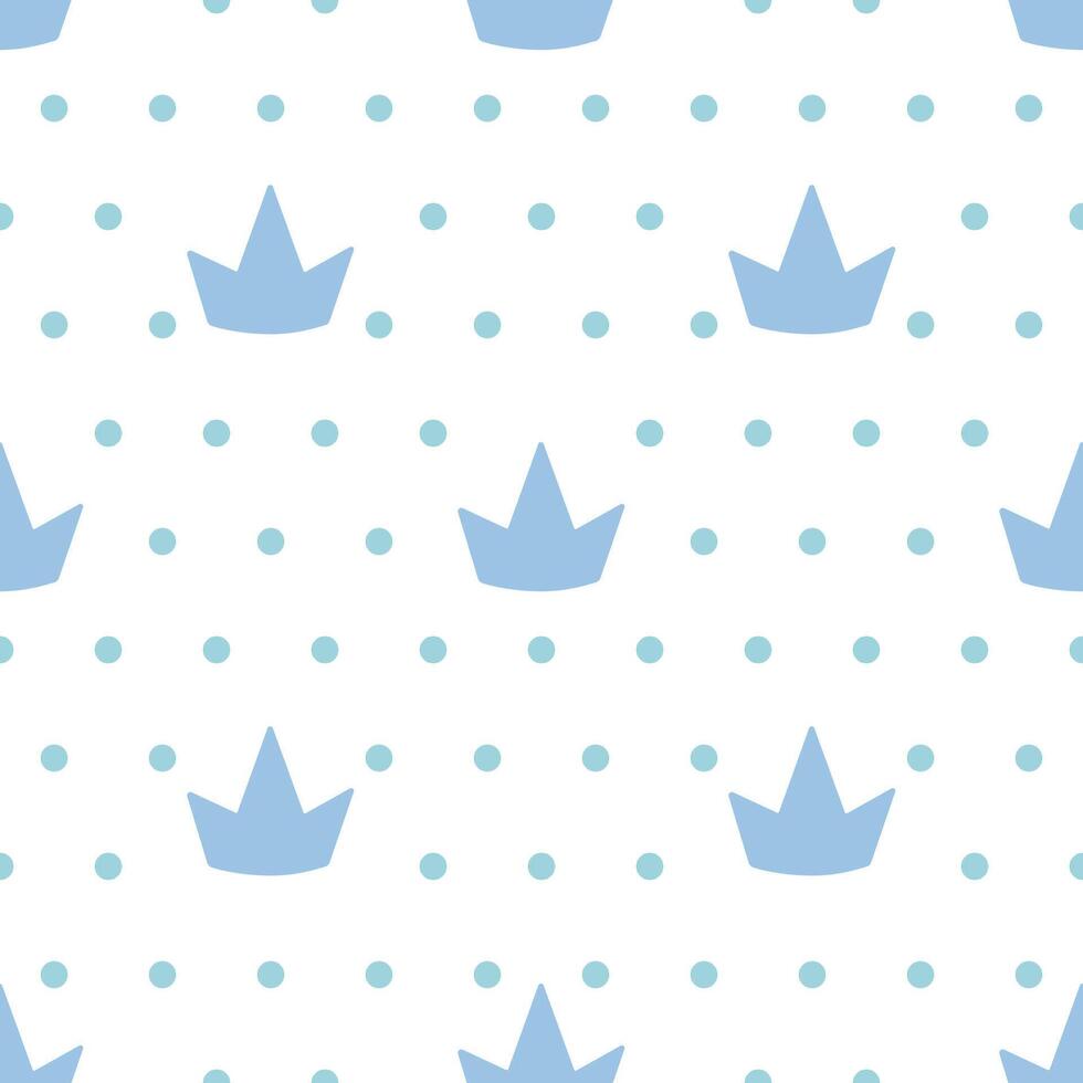 Pattern with crowns for a little prince or princess. Seamless pattern for background, birthday, party vector
