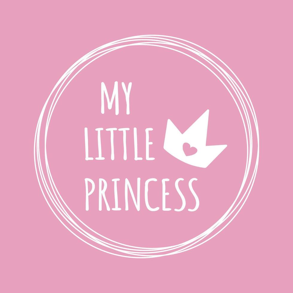 My Little Prince, crown poster, welcome baby invitation, baby shower invitation, interior decor, card, hand drawn, doodle vector