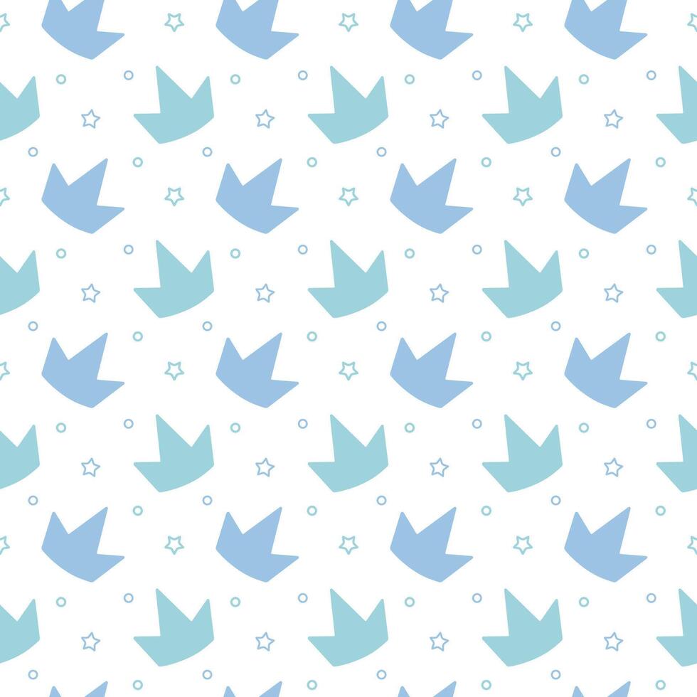 Pattern with crowns for a little prince or princess. Seamless pattern for background, birthday, party vector