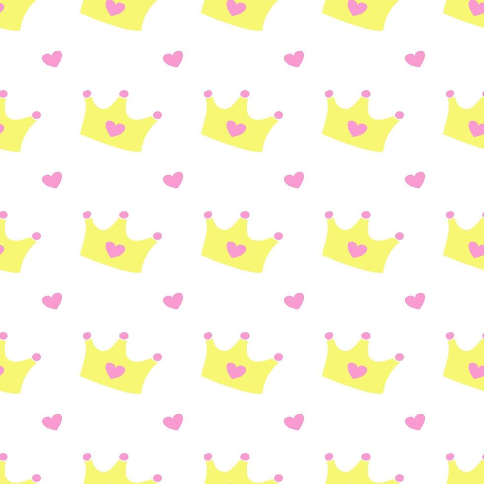 Pattern with crowns for a little prince or princess. Seamless pattern for background, birthday, party vector
