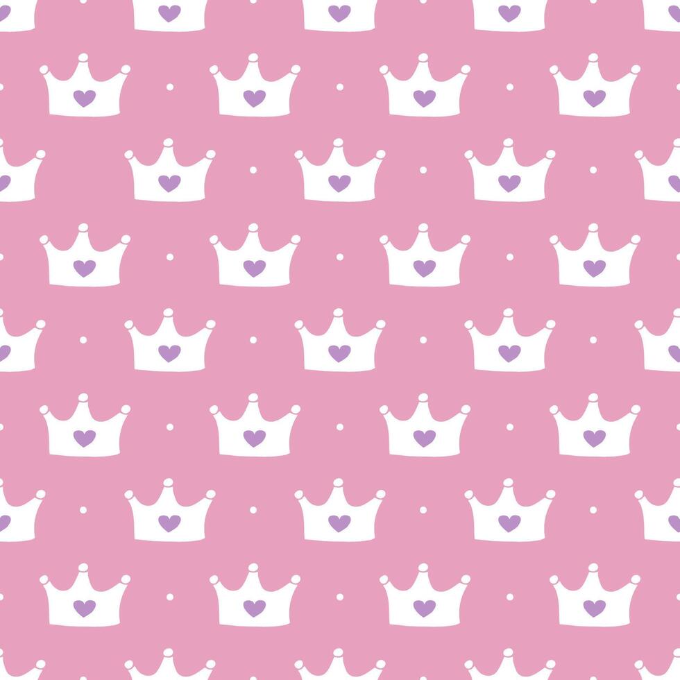 Pattern with crowns for a little prince or princess. Seamless pattern for background, birthday, party vector