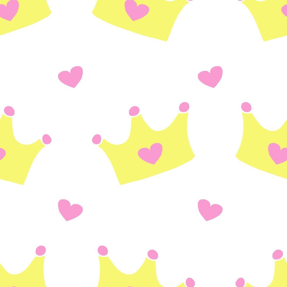 Pattern with crowns for a little prince or princess. Seamless pattern for background, birthday, party vector
