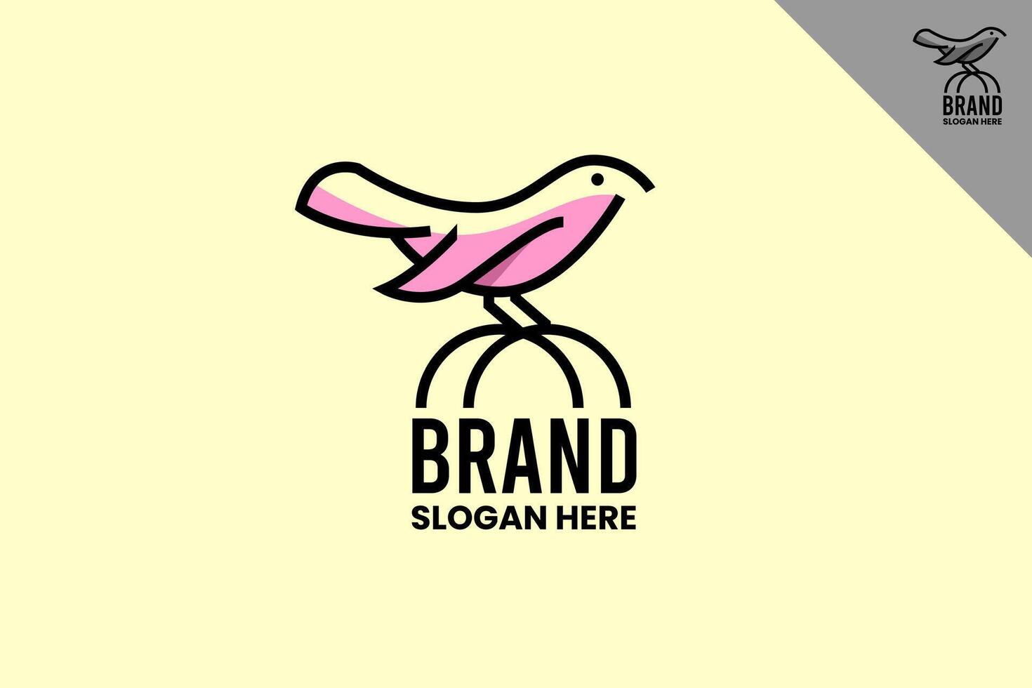 Bird logo template design. Modern and minimal logotype. Animal logo design illustration. Fit for brand, company, merch, icon, label, business. eps 10. vector
