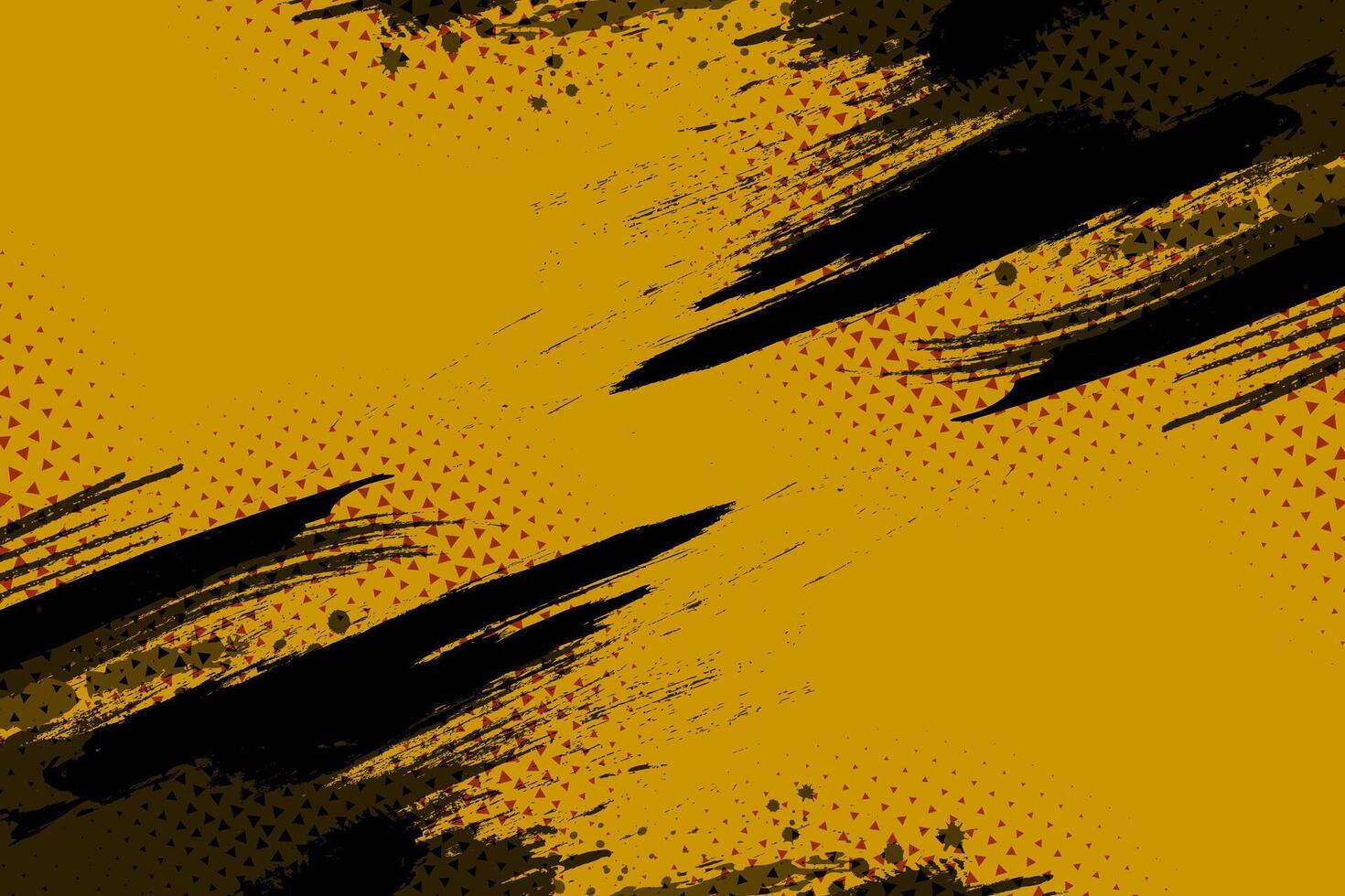 Abstract Black and Yellow Dirty Grunge Background with Halftone Effect. Sports Background with Brush Stroke Illustration vector