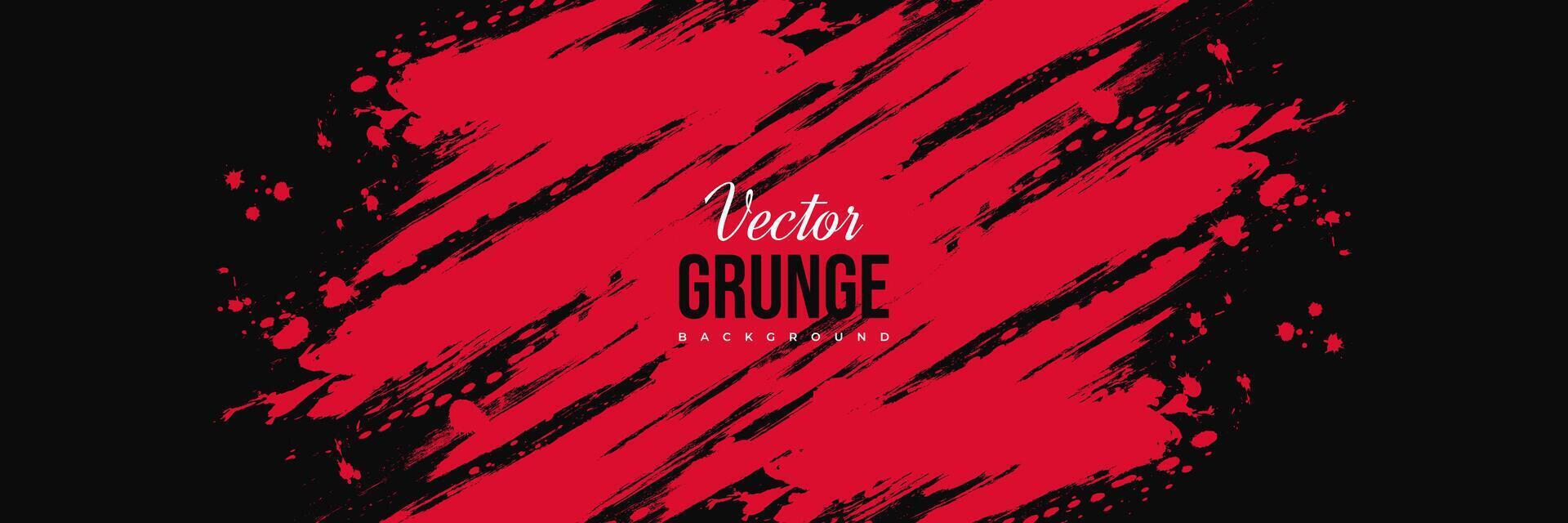 Abstract Red and Black Dirty Grunge Background. Sports Background with Brush Stroke Illustration vector