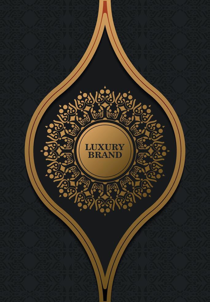 Luxury ornament greeting card template vector