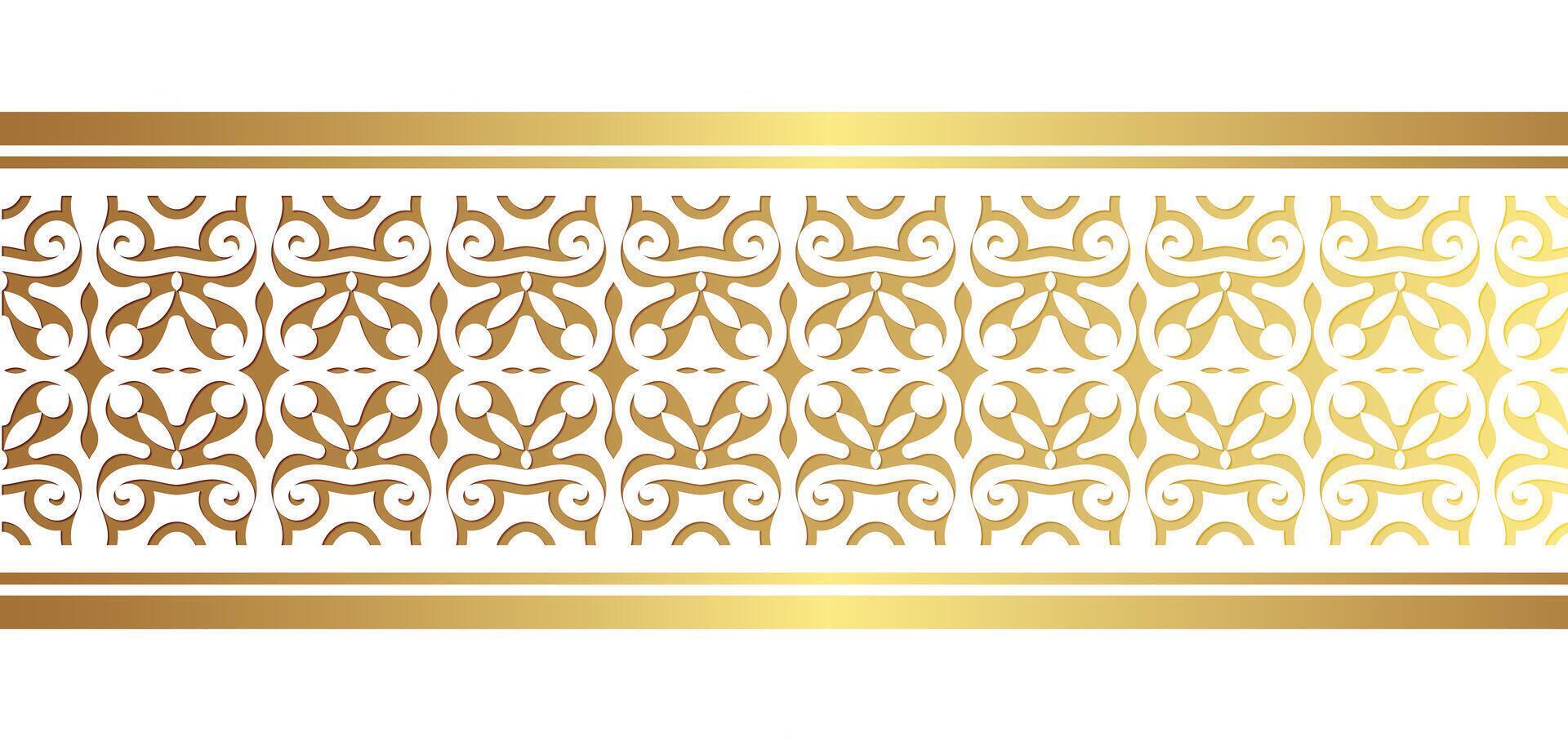 Golden ornamental border design template vector