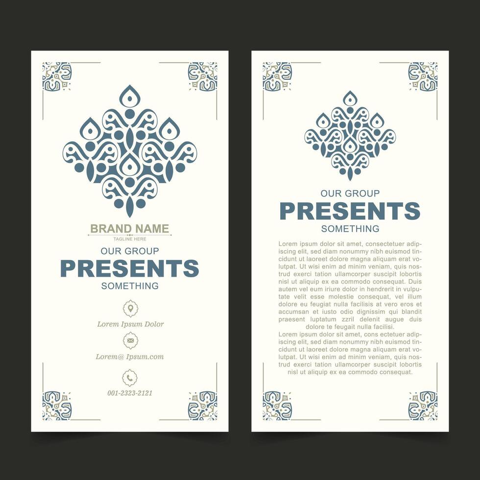 ornament pattern business card design vector