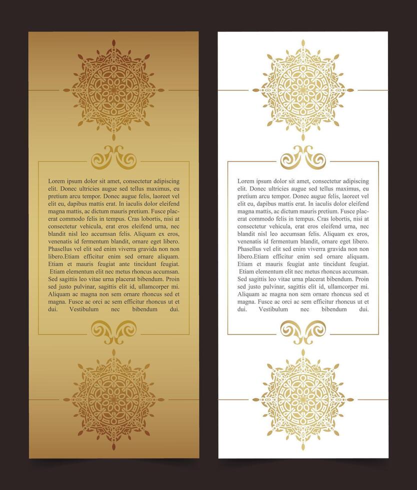 Luxury mandala decorative card in gold color vector
