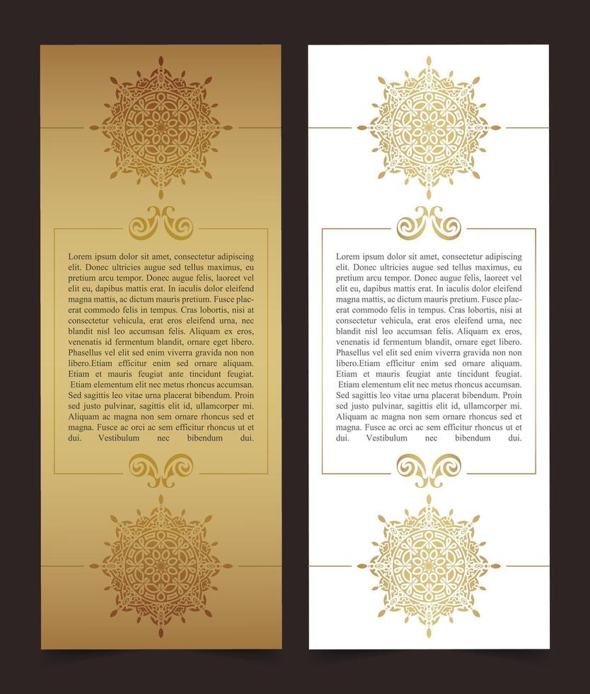 Luxury mandala decorative card in gold color vector