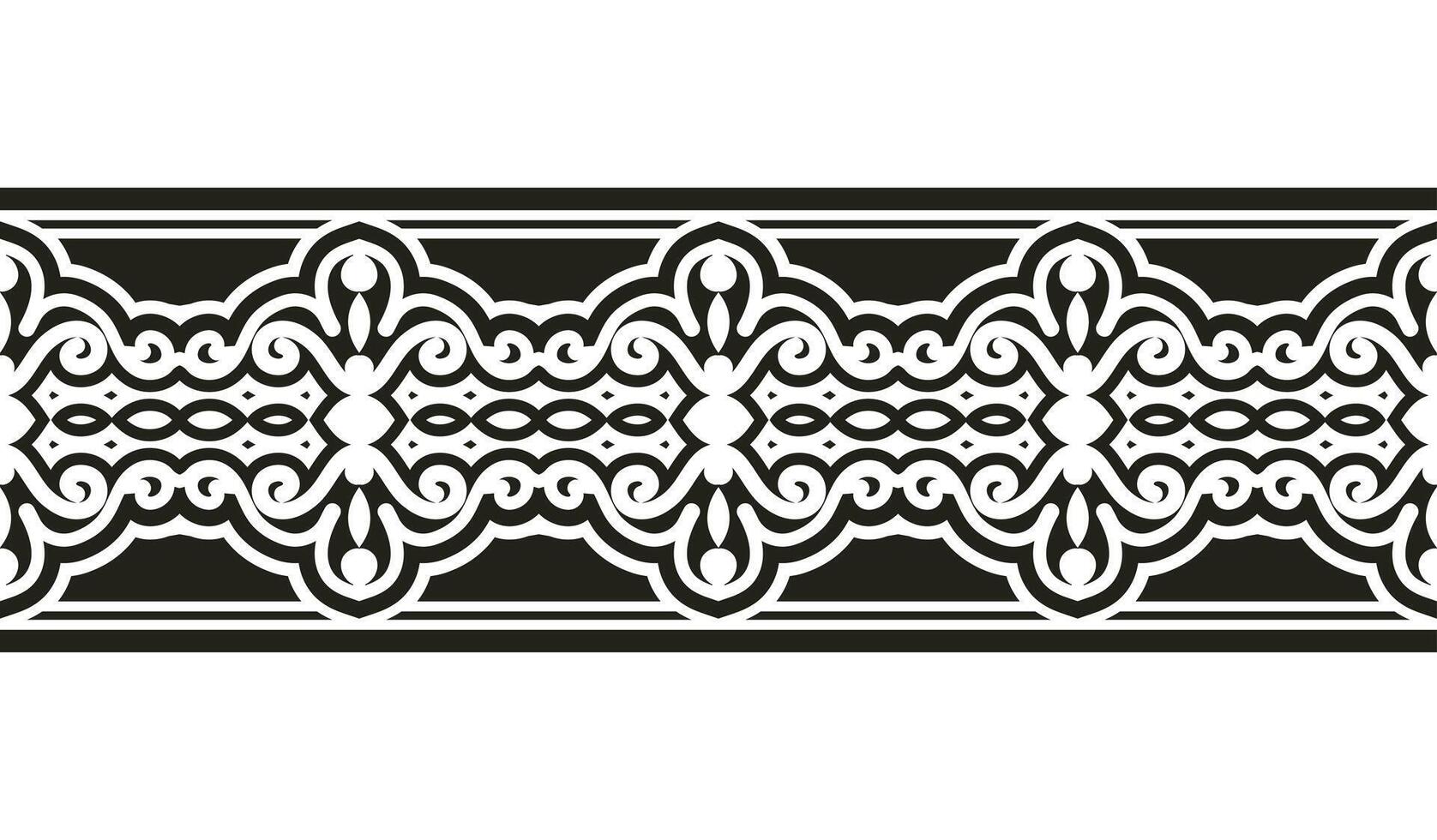 plantilla de diseño de borde de patrón ornamental vector