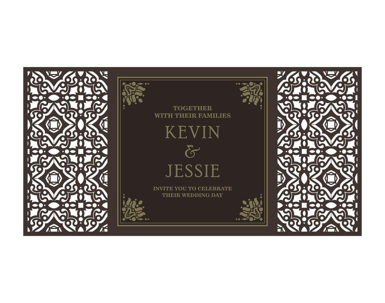Wedding template cut invitation vector