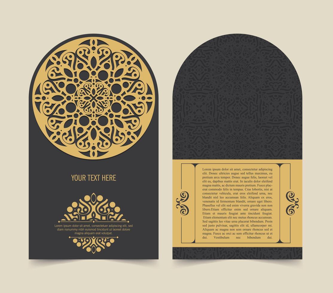 Vertical background card with mandala design vector