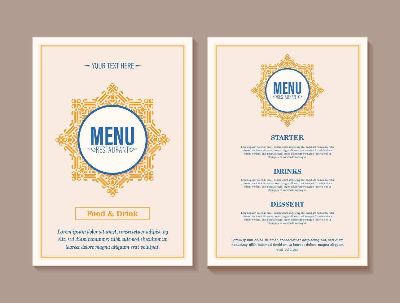 colorful restaurant menu layout design vector