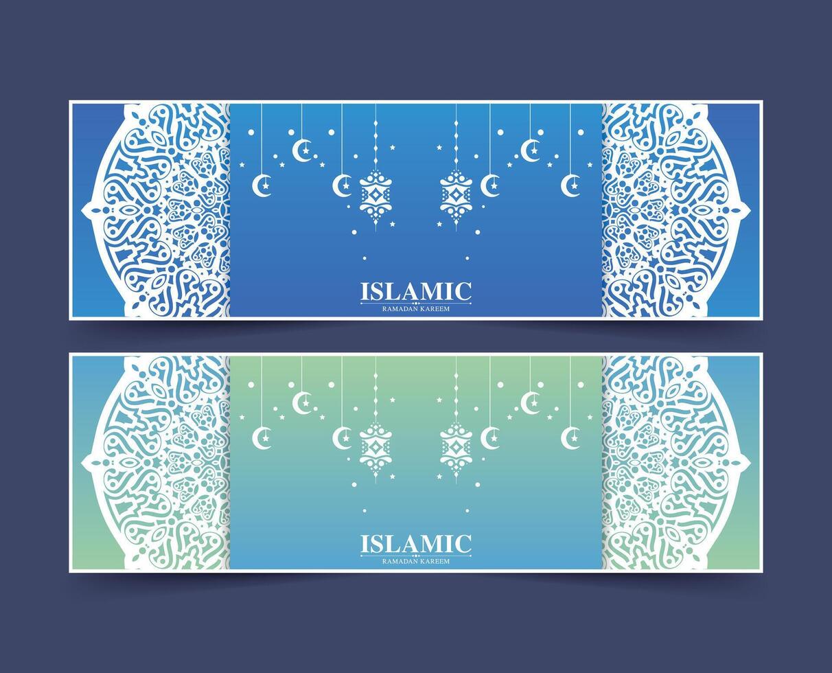 Colorful Ramadan kareem card template vector