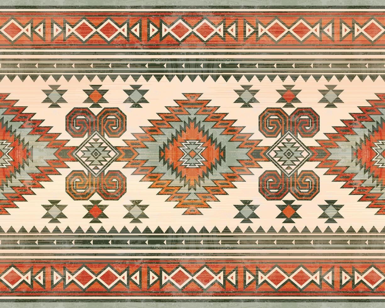 Native american indian ornament pattern geometric ethnic textile texture tribal aztec pattern navajo mexican fabric seamless decoration fashion vector