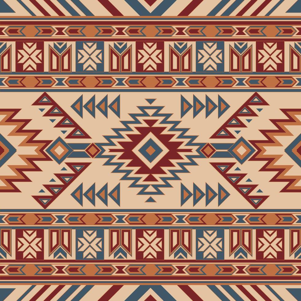 Native american indian ornament pattern geometric ethnic textile texture tribal aztec pattern navajo mexican fabric seamless decoration fashion vector