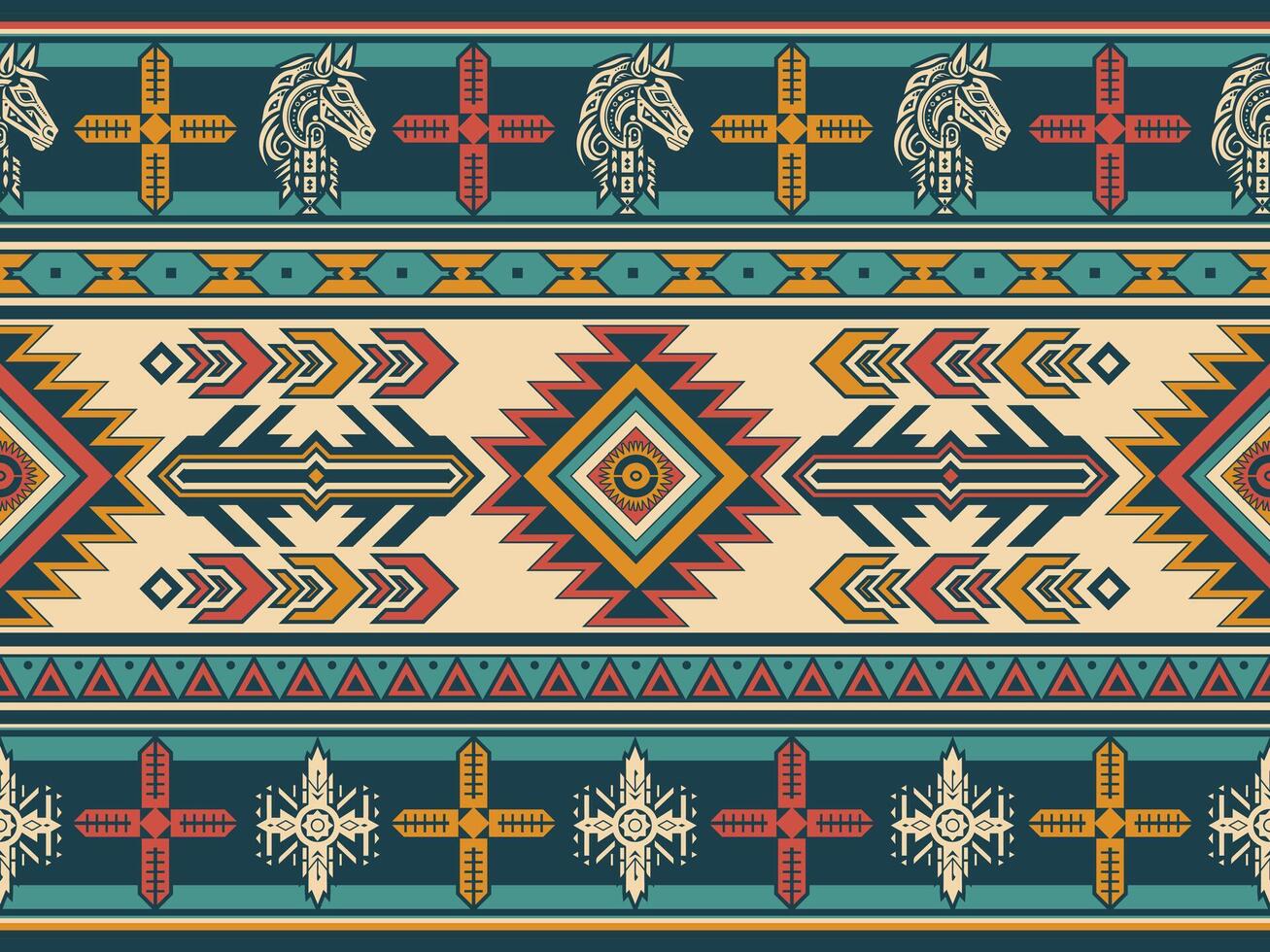 Native american indian ornament pattern geometric ethnic textile texture tribal aztec pattern navajo mexican fabric seamless decoration fashion vector